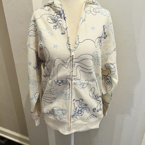 Disney Tops - Disney Stitch Embroidered Hoodie Jacket Size Medium (A0129)